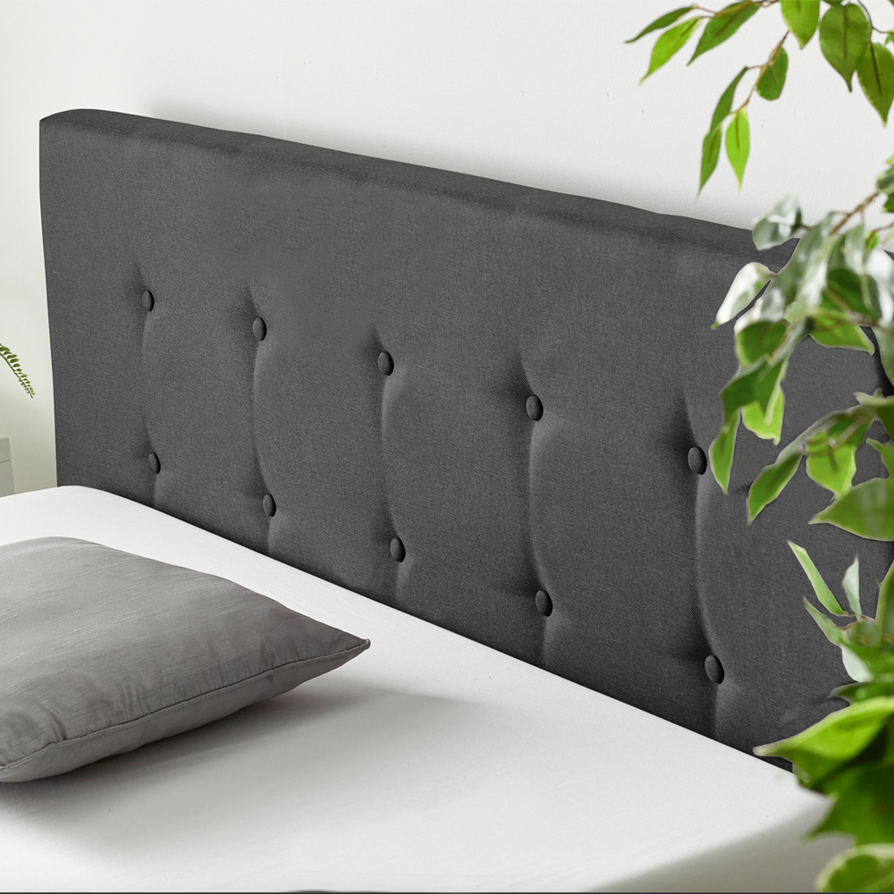 Aspire King Size Black Linen End Lift Ottoman Storage Bed Image 3