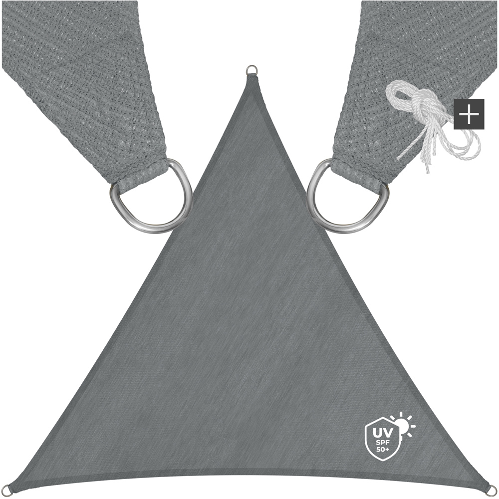 tectake Grey UV 50+ Triangular Shade Sail 400cm Image 2