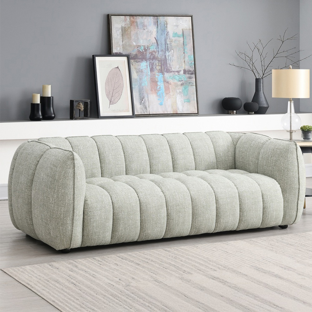Lincoln 3 Seater Pale Green Sofa Image 1