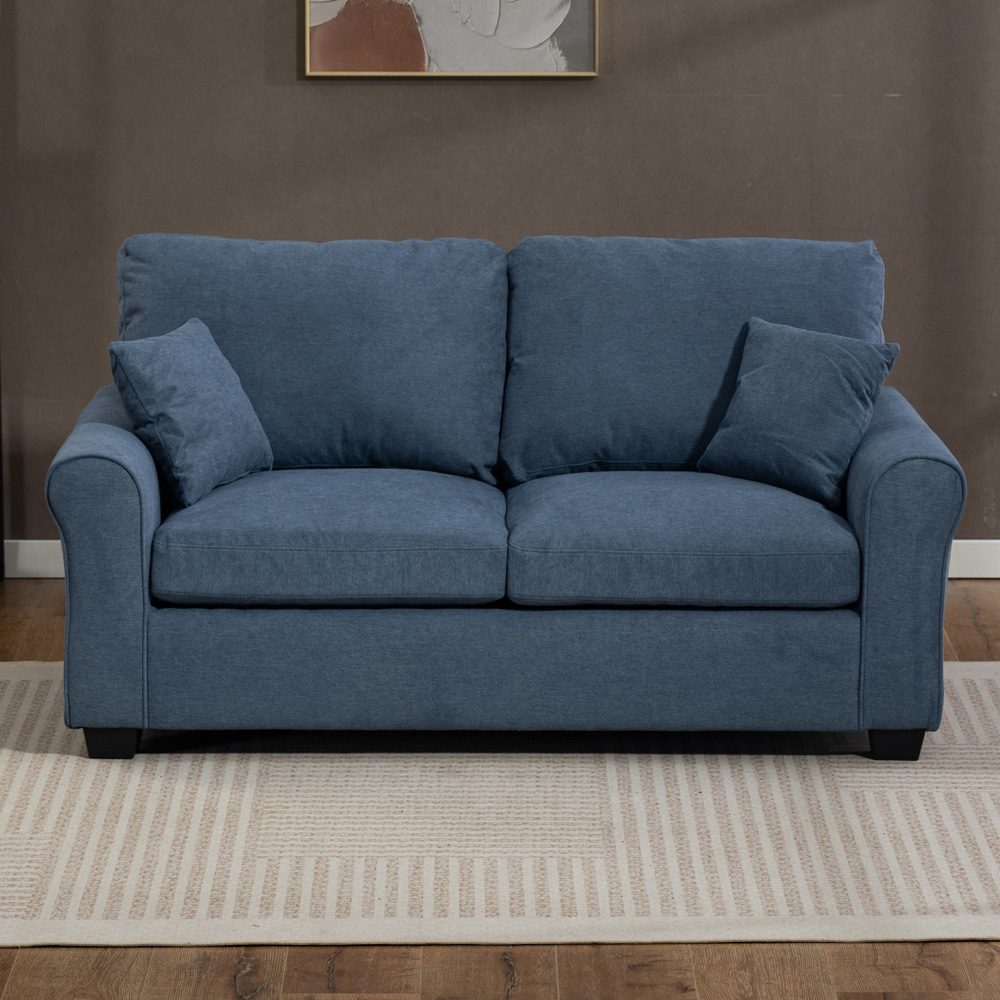 Artemis Home Lewiston 2 Seater Light Denim Fabric Sofa Bed Image 5