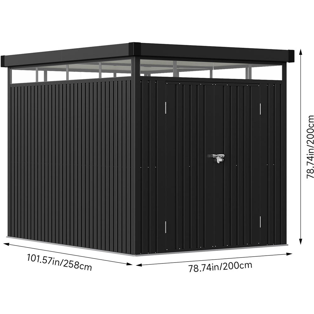 Living and Home 6.5 x 8.5ft Metal Garden Storage Shed with Transparent Windows Image 8