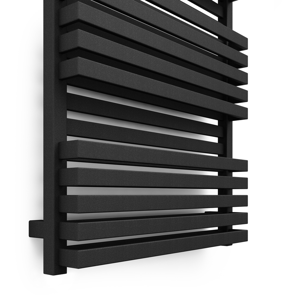 Terma Quadrus Bold 3795BTU Metallic Black Heated Towel Rail 1185 x 600mm Image 3