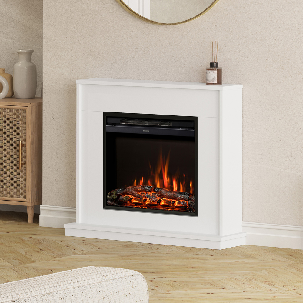 Be Modern Farleigh Timber Ash White Electric Fireplace with Remote Control 2000W 38 inch Image 5
