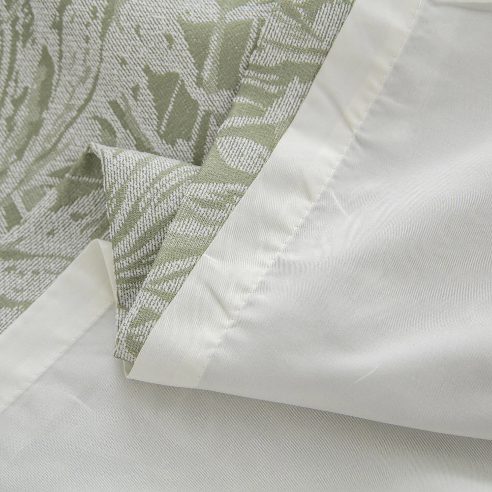 Alan Symonds Green Chenille Jacquard Lined Ring Top Eyelet Curtains 117 x 229cm Image 4