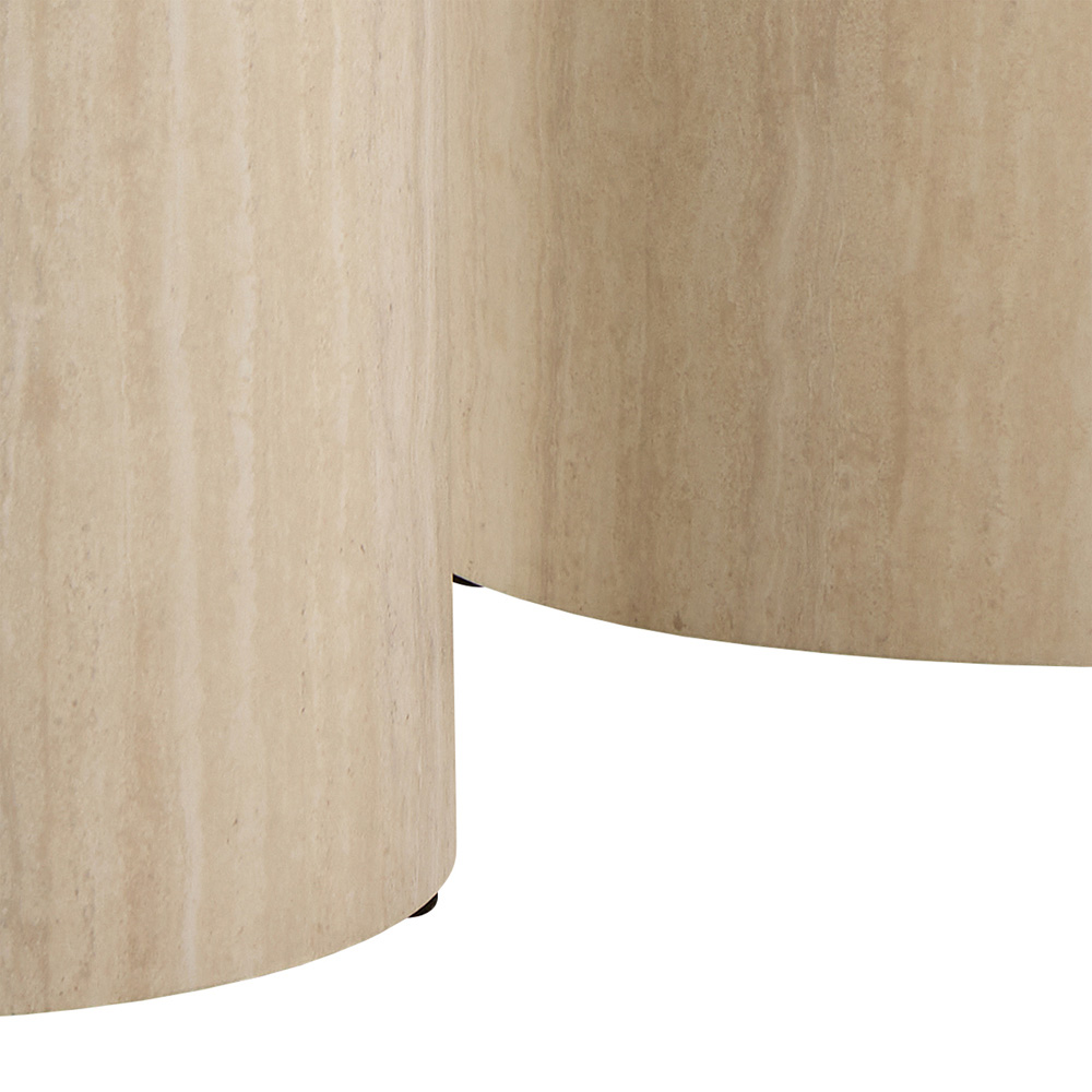 Florence Dice Travertine Rough Paper Effect Round Pedestal Set of 2 Image 6