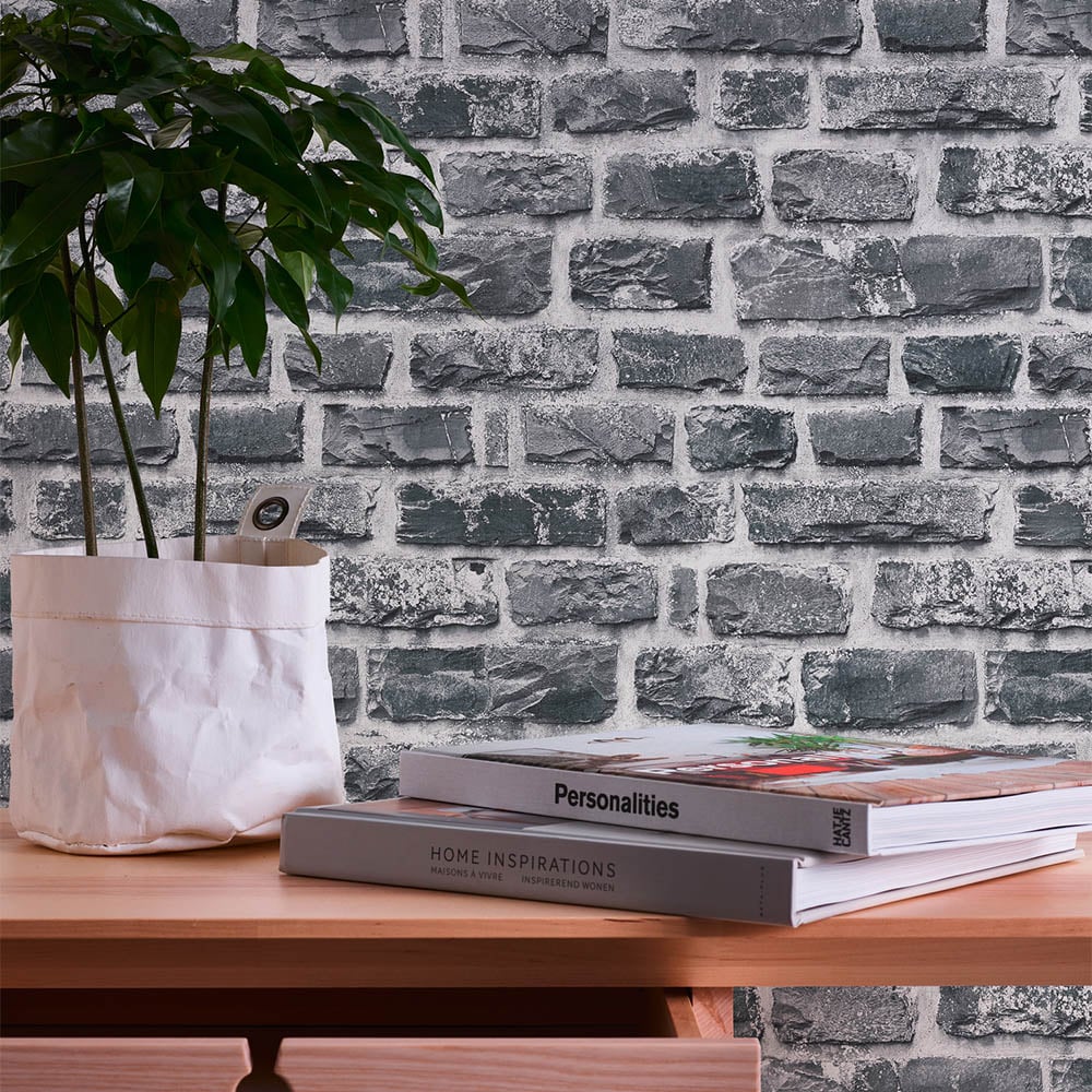 A.S Creation Brick Grey Non-Woven Wallpaper Image 2