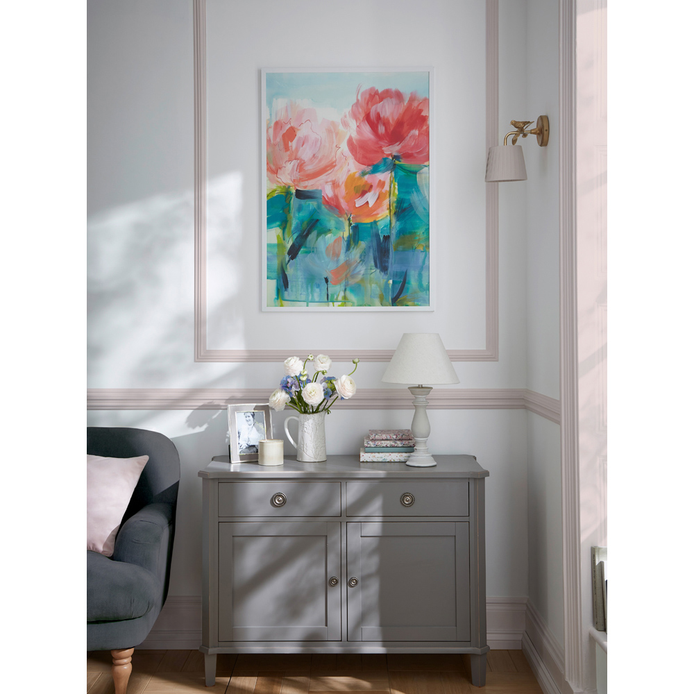 Laura Ashley Abstract Peonies White Frame Wall Art 40 x 50cm Image 2