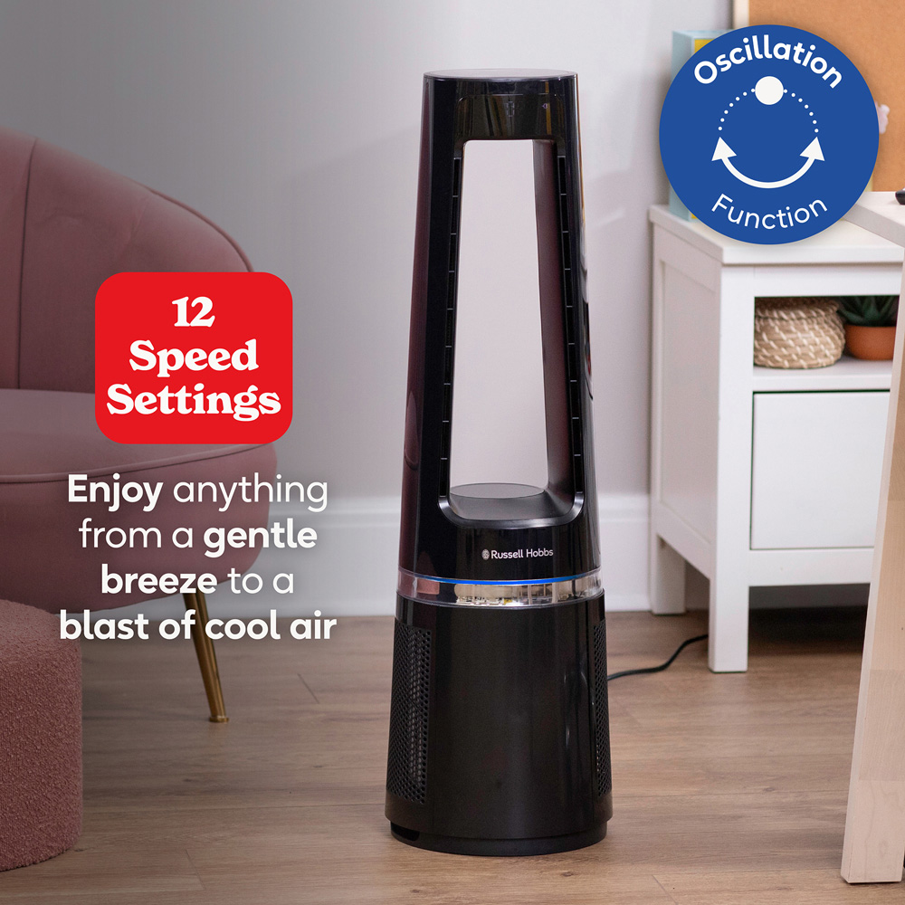 Russell Hobbs Black Bladeless Cool and Heat Fan with Remote Image 6