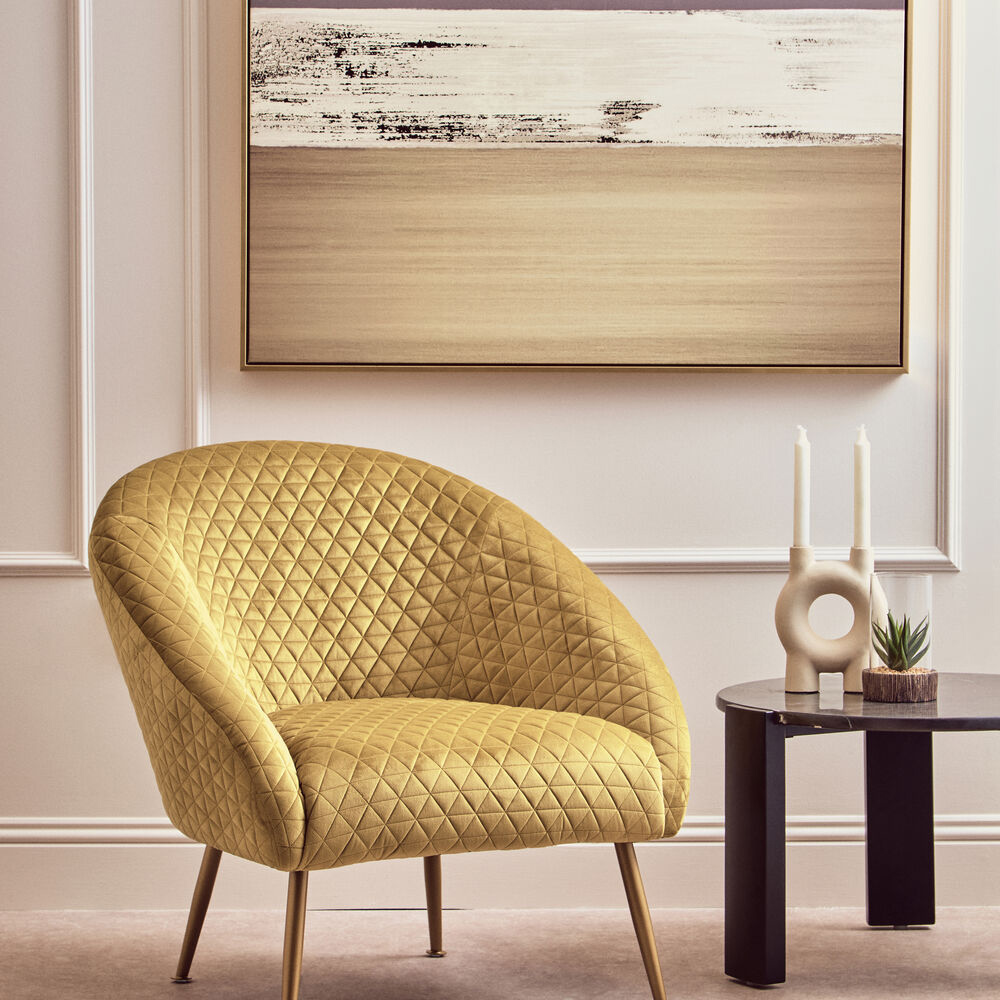 Premier Housewares Tania Gold Velvet Lounge Armchair Image 6