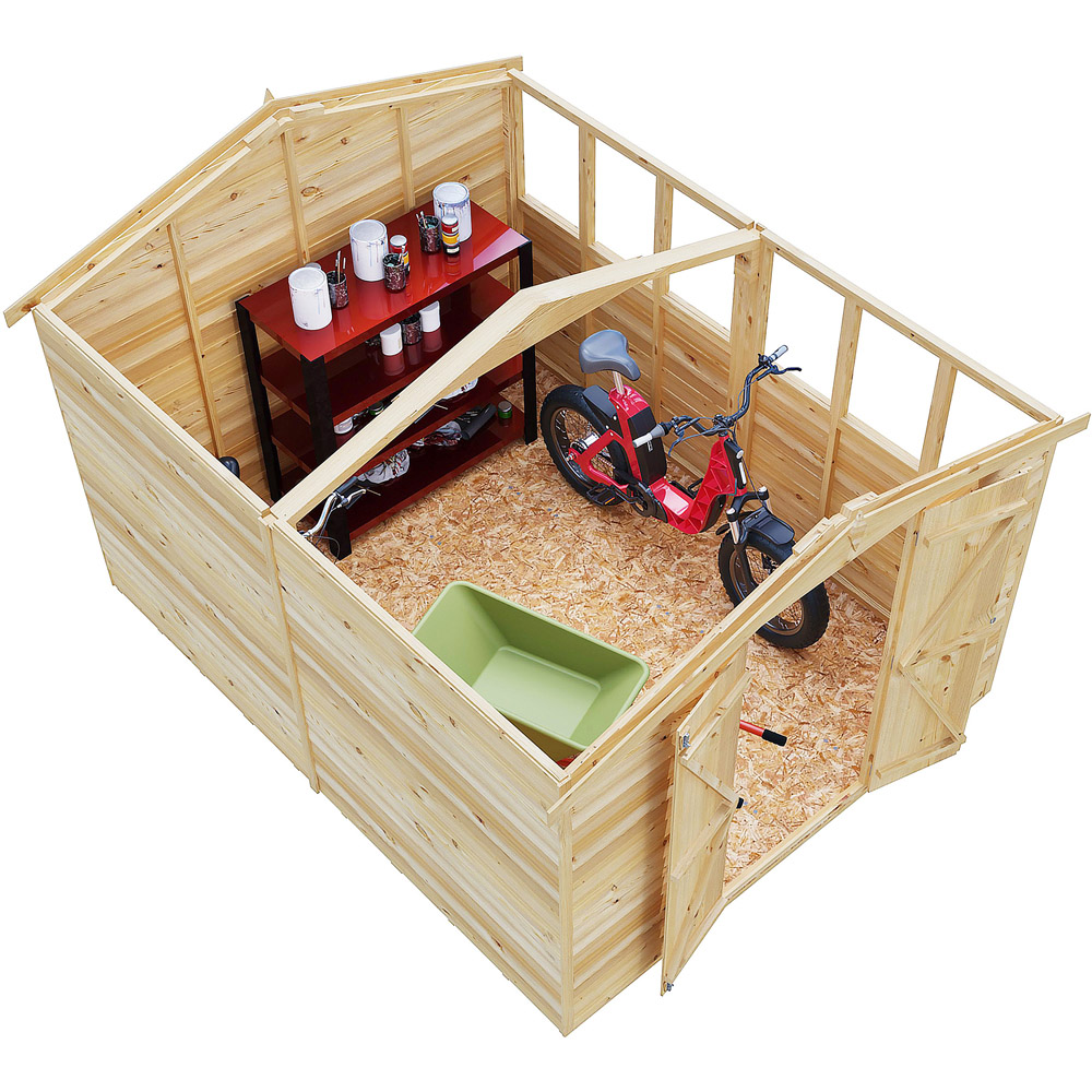 Shire 10 x 8ft Double Door Dip Treated Overlap Apex Shed Image 3