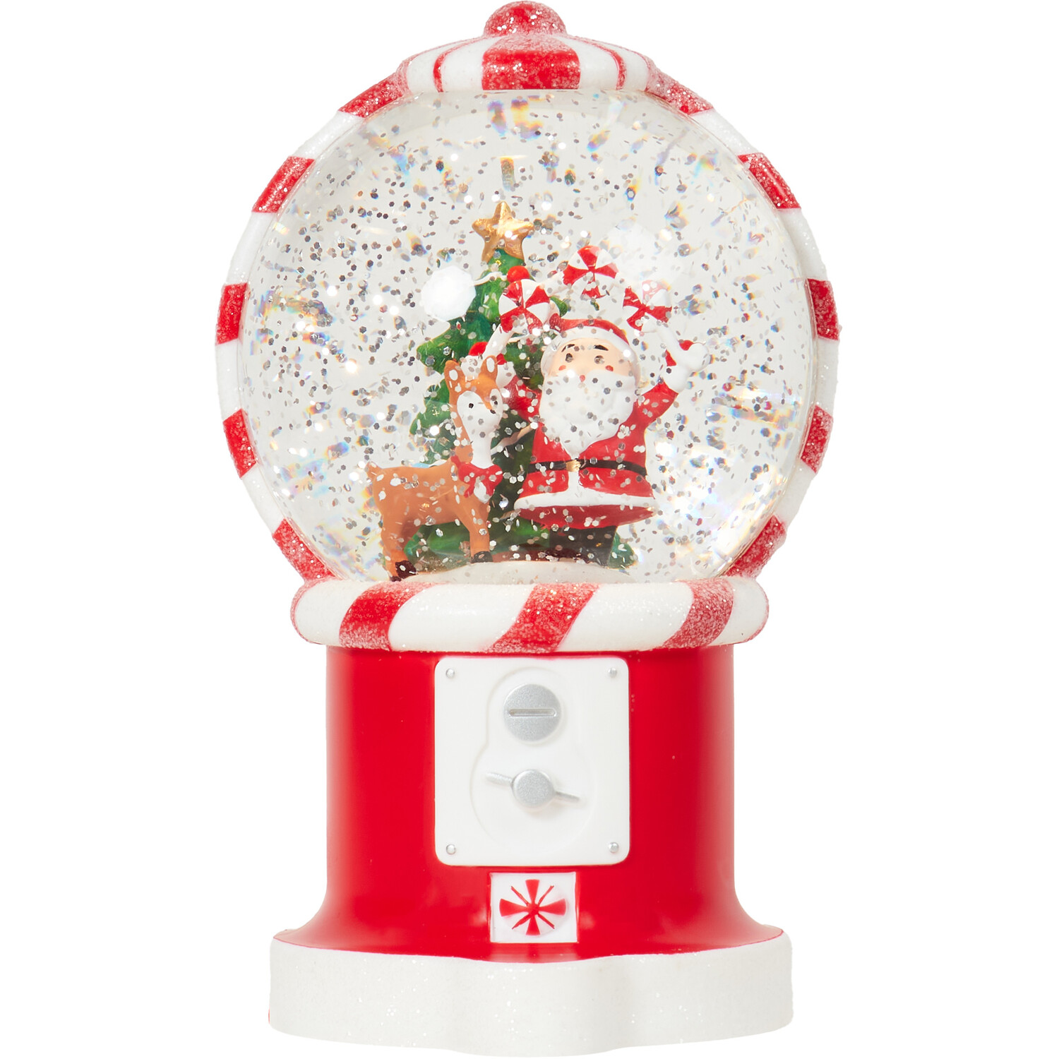 LED Novelty Santa Glitter Globe - Red Image 5