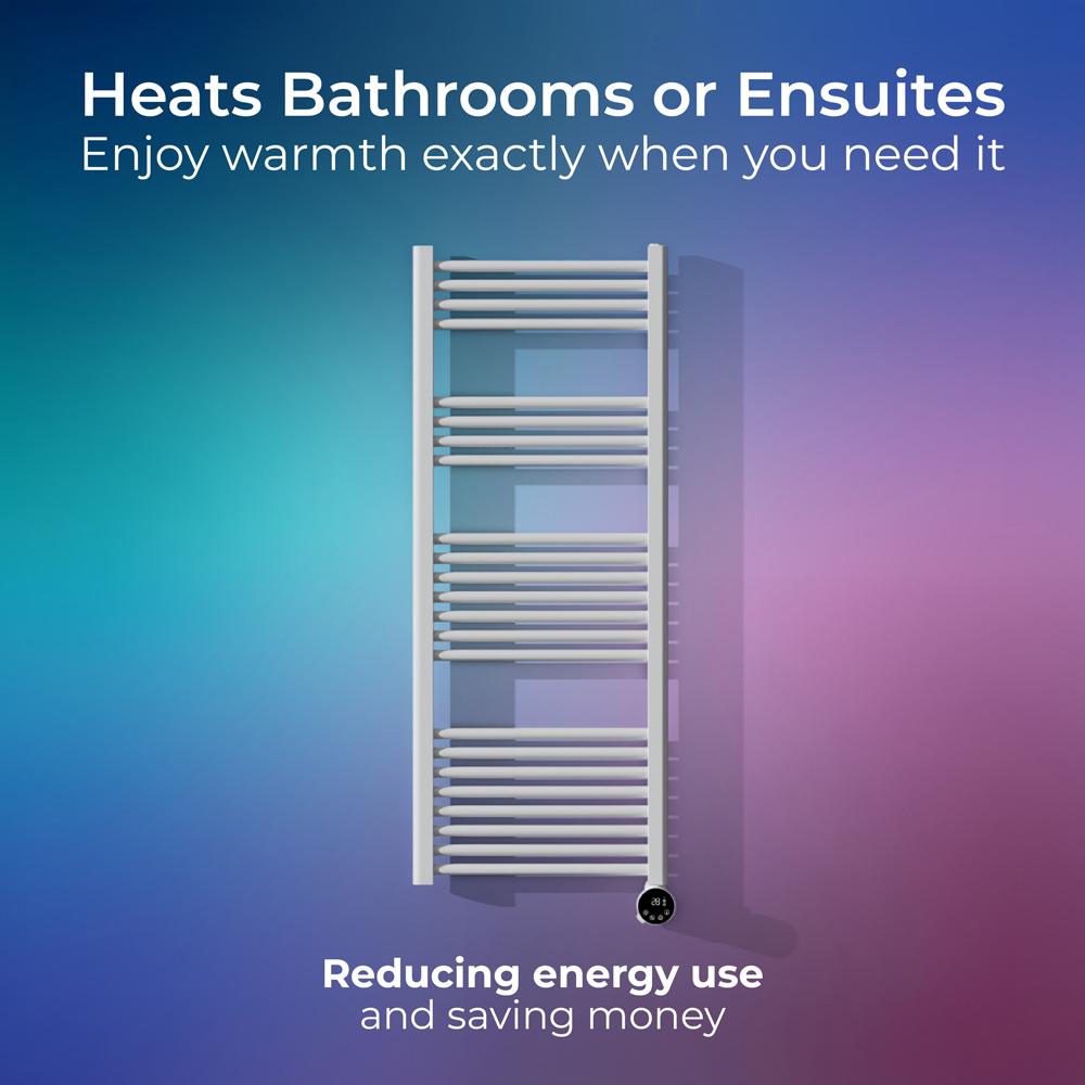 Masterplug SmartEnergy Thermaline White Heated Towel Rail 1250 x 500mm Image 5