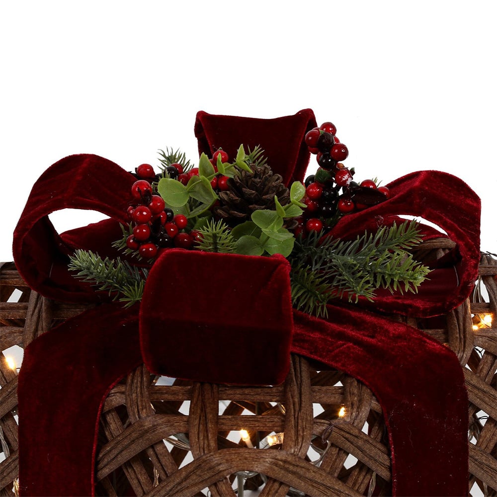 Set of 3 LED Velvet Presents - Red Image 4