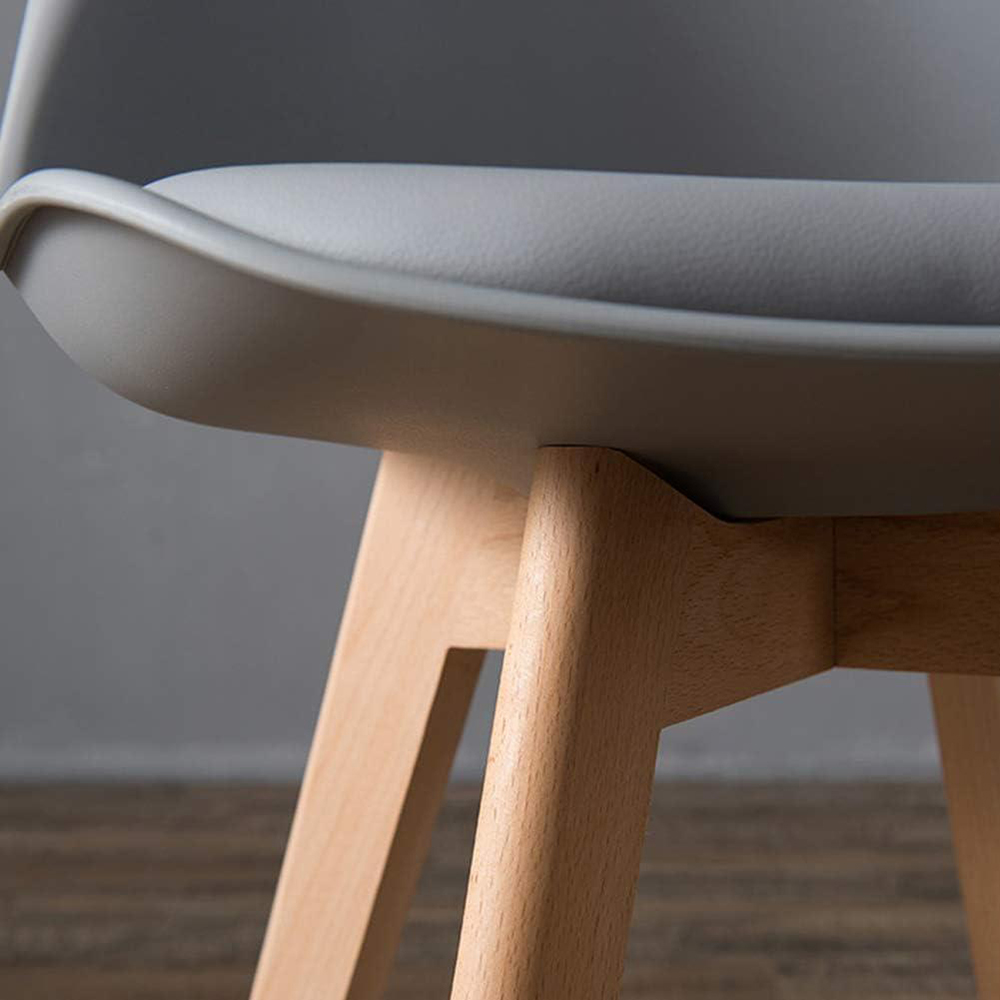 Portland 4 Seater Plastic and Leather Dining Set Oak Effect and Grey Image 3