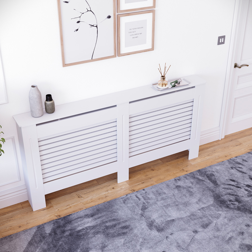 Vida Designs Milton White Radiator Cover XL Image 4