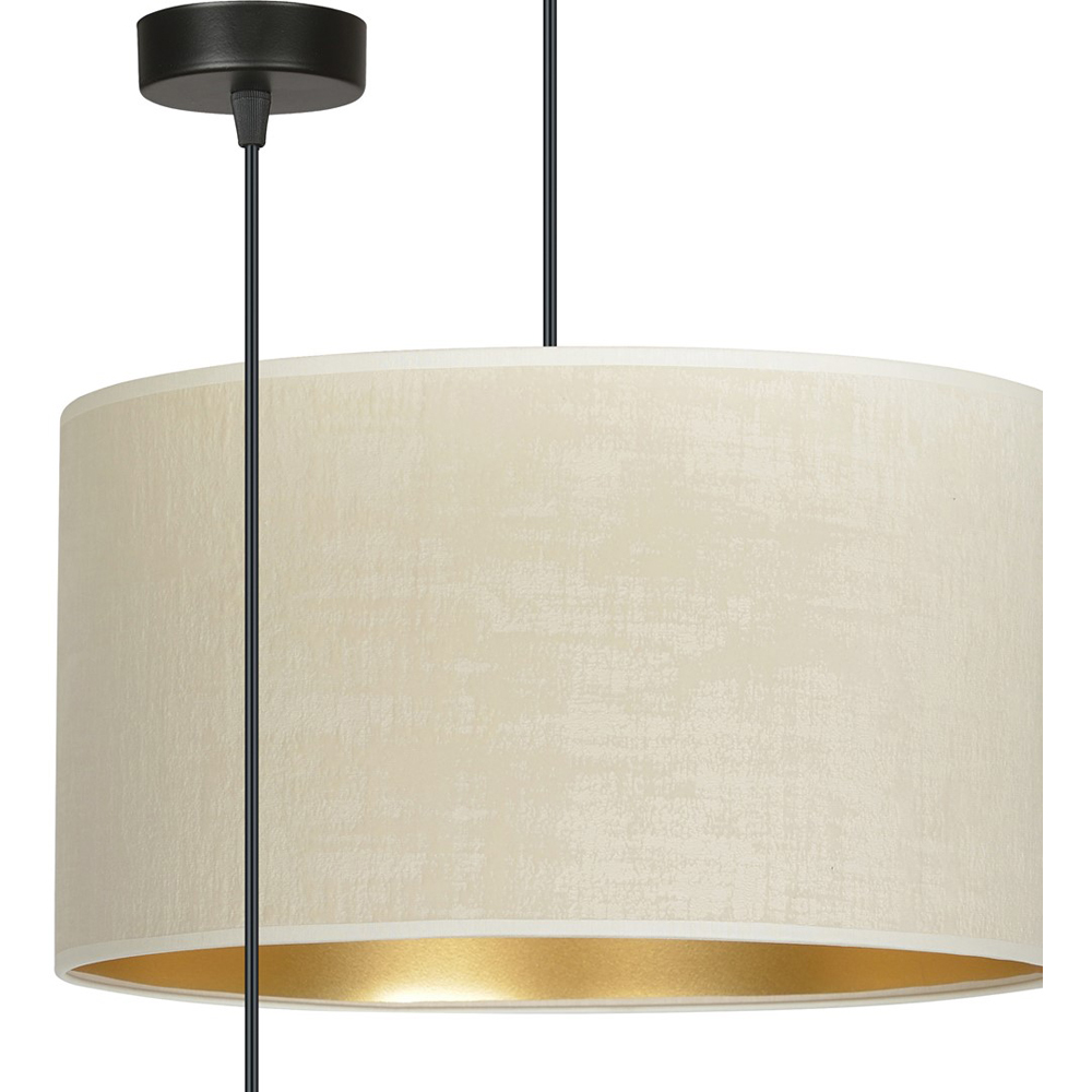 Emibig Hilde Single Light White Shade Black E27 Ceiling Pendant Light Image 3