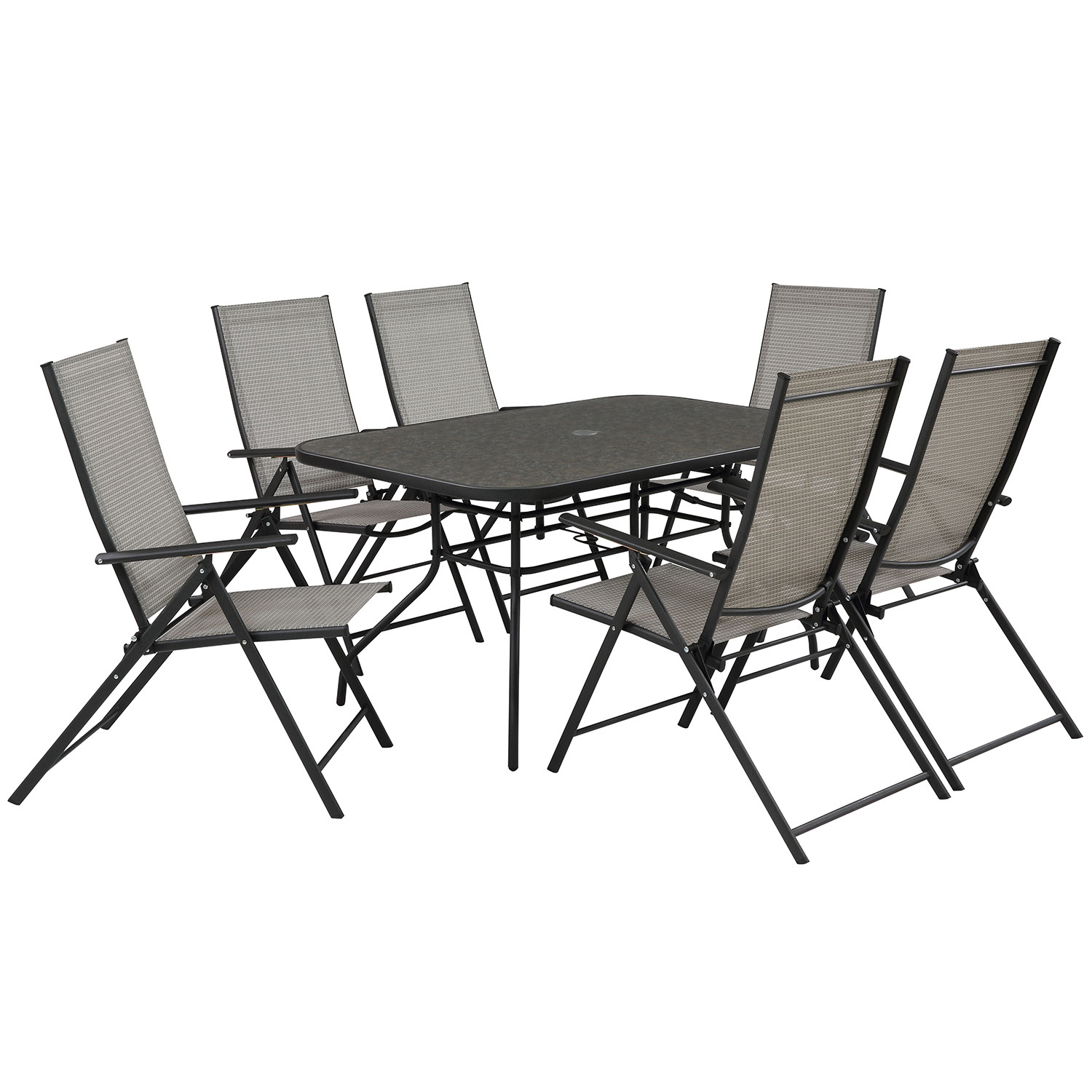 Malay Outdoor Essentials Rio 5 Position Grey Garden Chair Image 4