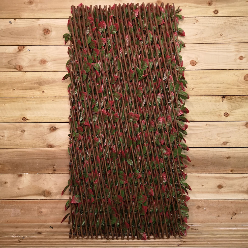 Samuel Alexander Artificial Red Beech Leaf Fence Garden Trellis Image 3