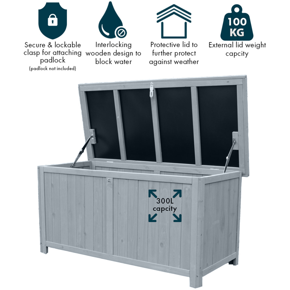 Jack Stonehouse Small Grey Garden Storage Cabinet 300L Image 4