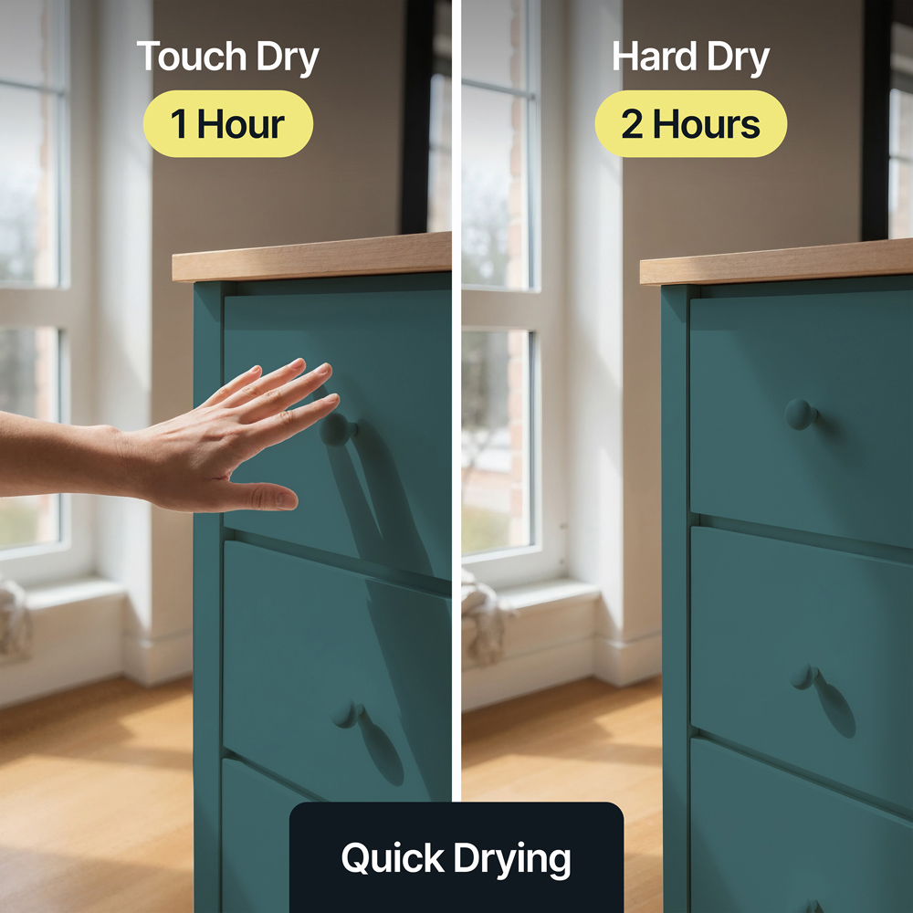 Hemway Dark Teal Blue Furniture and Walls Matt Chalk Paint 1L Image 7