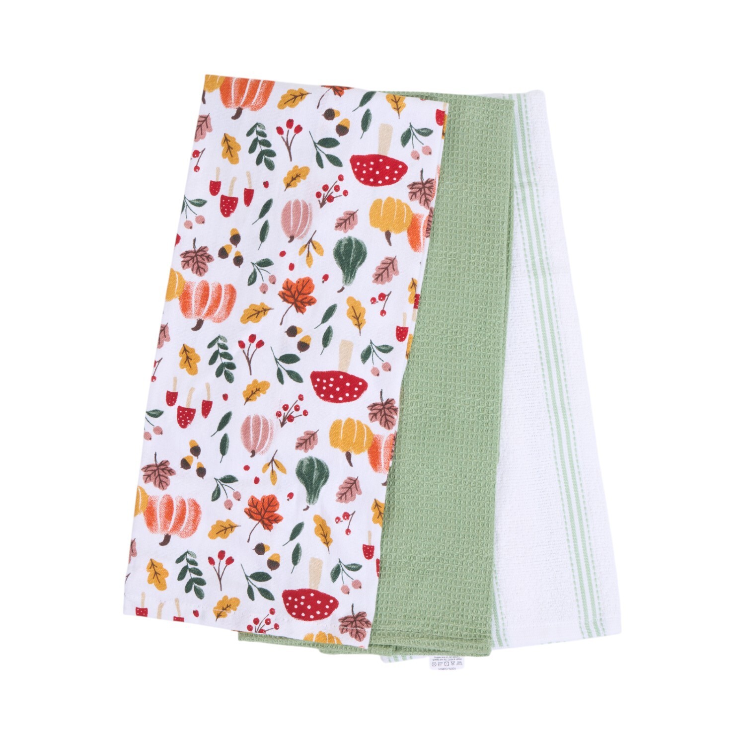Pack of 3 Autumn Print Tea Towels White Image 4