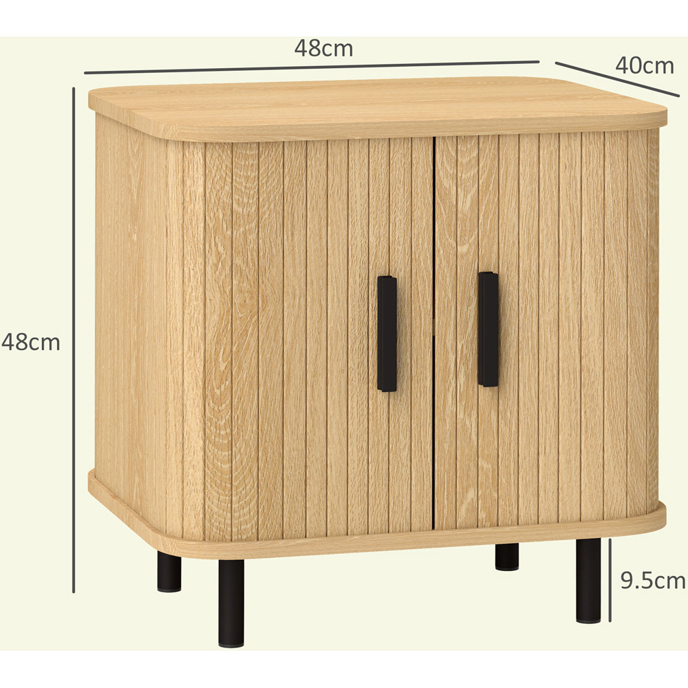 Portland 2 Sliding Door Oak Tone Nightstand Image 9