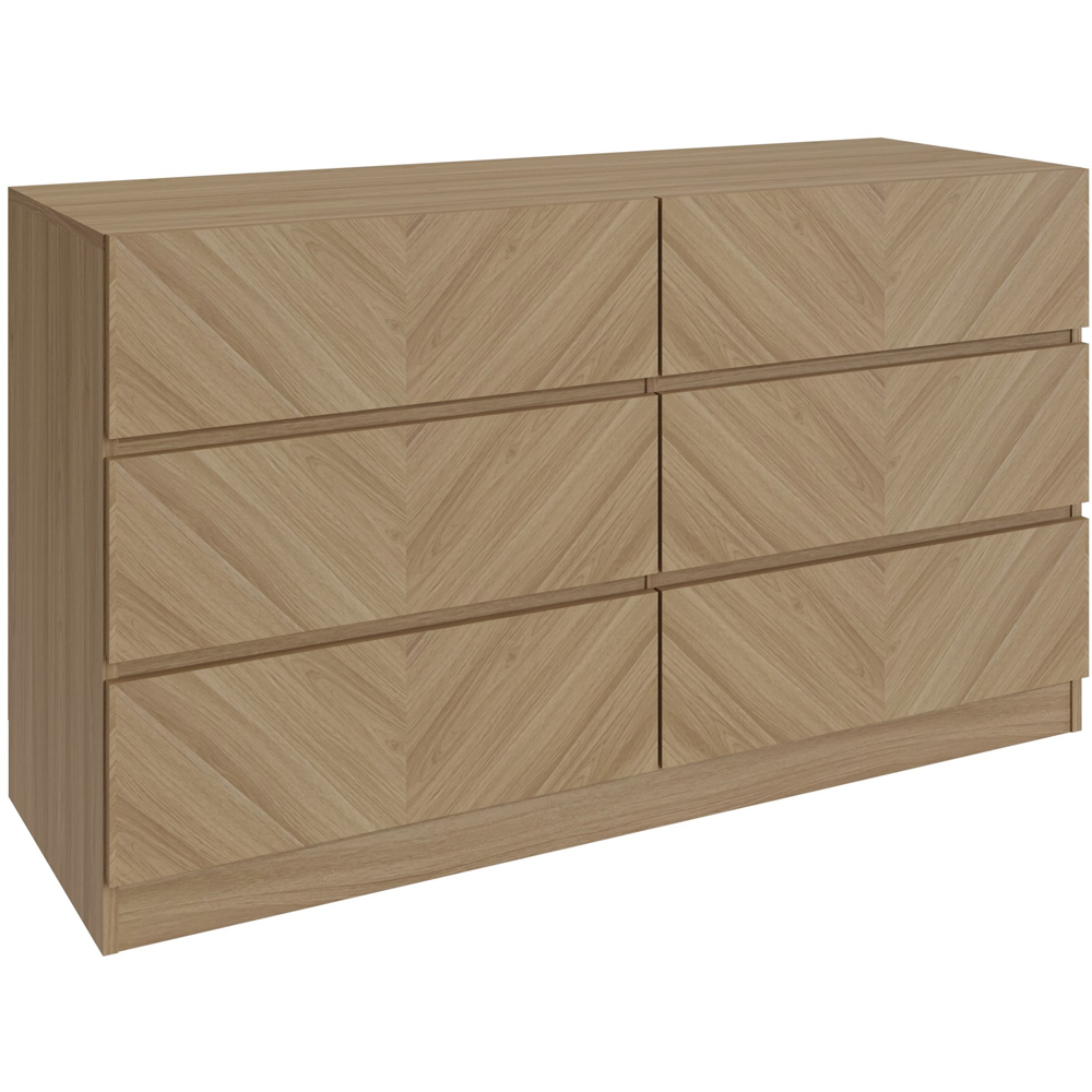 GFW Catania 6 Drawer Euro Oak Wood Chest of Drawers Image 3