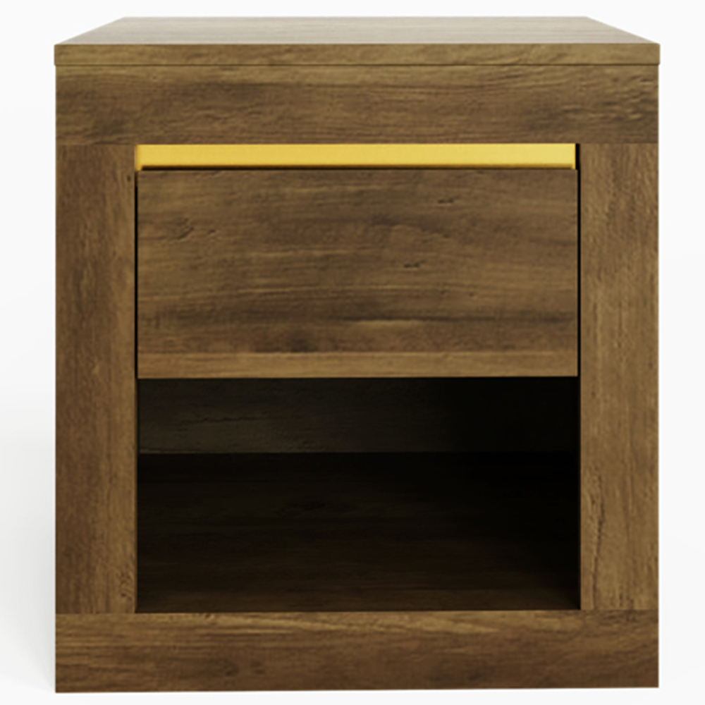 GFW Astley Single Drawer Knotty Oak Lamp Table Image 4