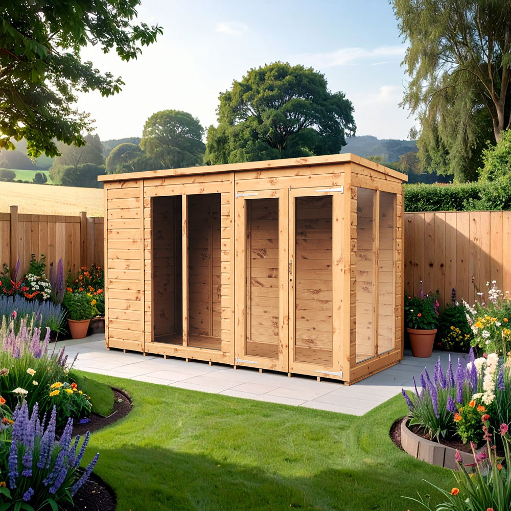 Empire Sheds 10 x 4ft Double Door Tongue and Groove Pent Summerhouse Image 2