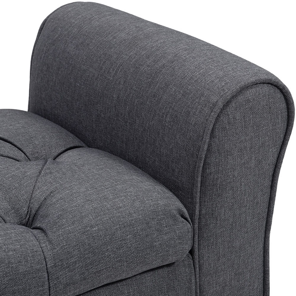 Living and Home Grey Storage Ottoman Bench Image 4