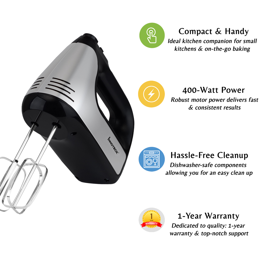 Innoteck Kitchen Pro 6 Speed Turbo Boost Electric Hand Mixer 400W Image 2