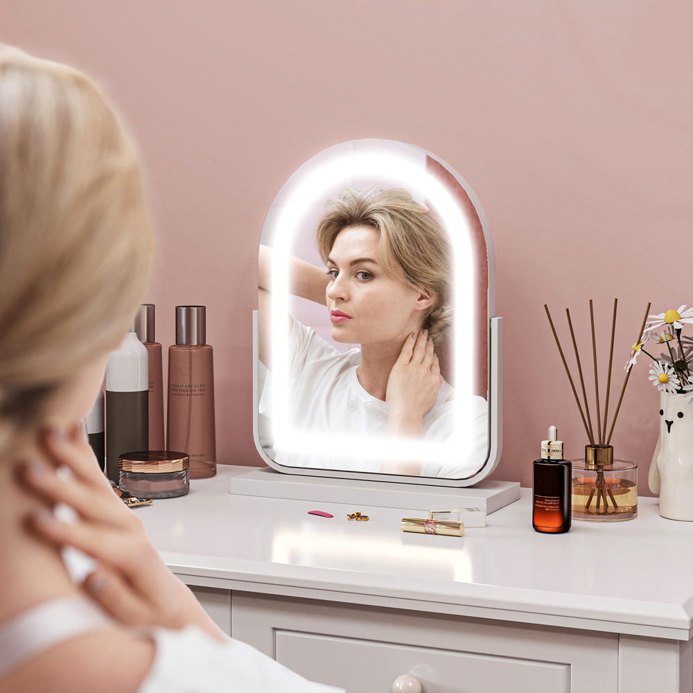 Portland White LED Lighted Vanity Mirror with Touch Screen Image 2