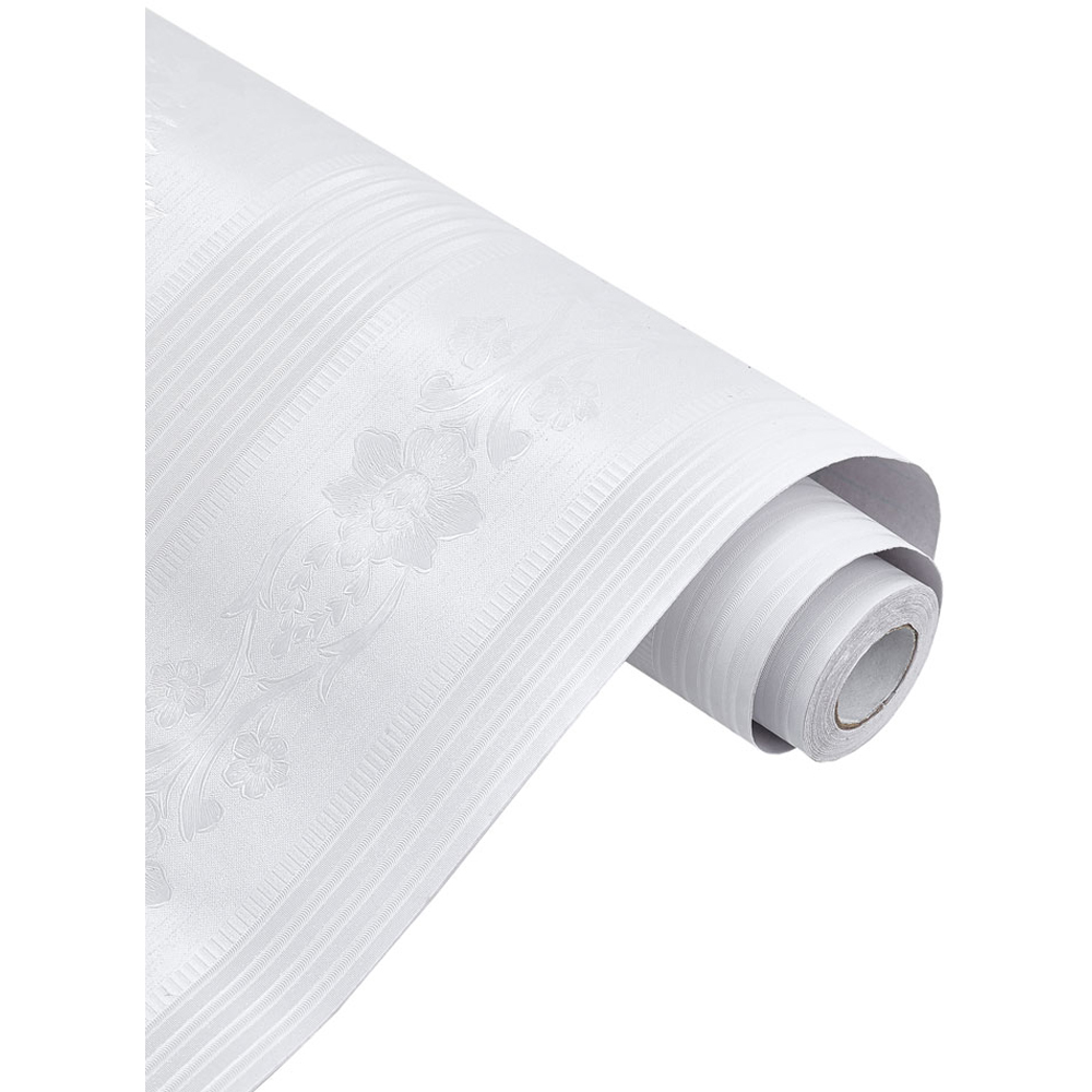 Living and Home Retro Floral Textured White PVC Self Adhesive Wallpaper Image 5