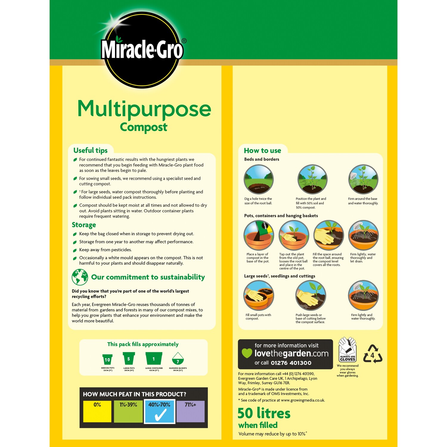 Miracle-Gro Multipurpose Enriched Compost 50L Image 2