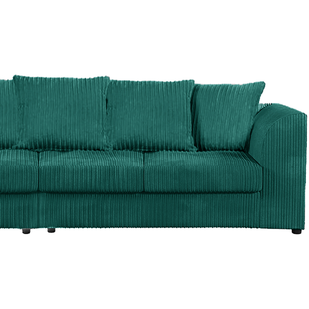 Luxor 4 Seater Teal Jumbo Cord Scatter Back Sofa Image 4