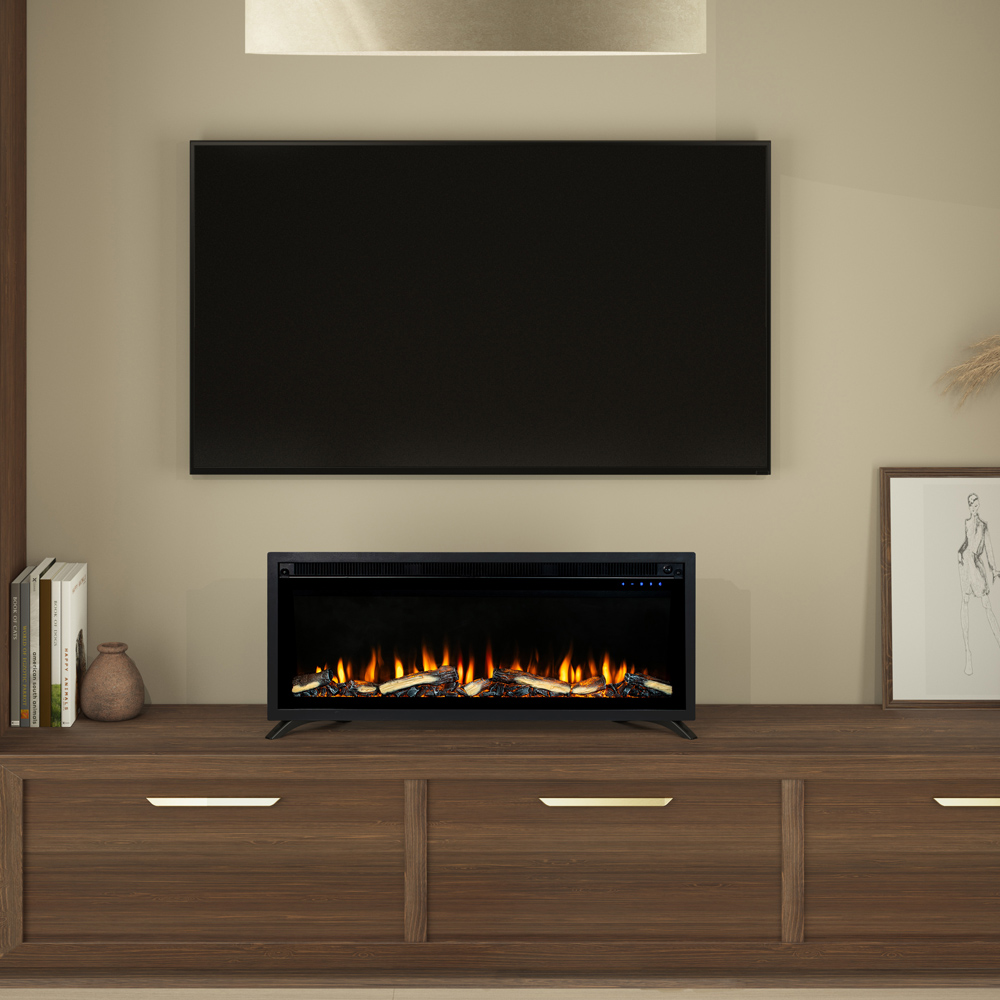 Be Modern Bolen 3-in-1 Black Electric Fireplace 1.5kW 40 inch Image 7