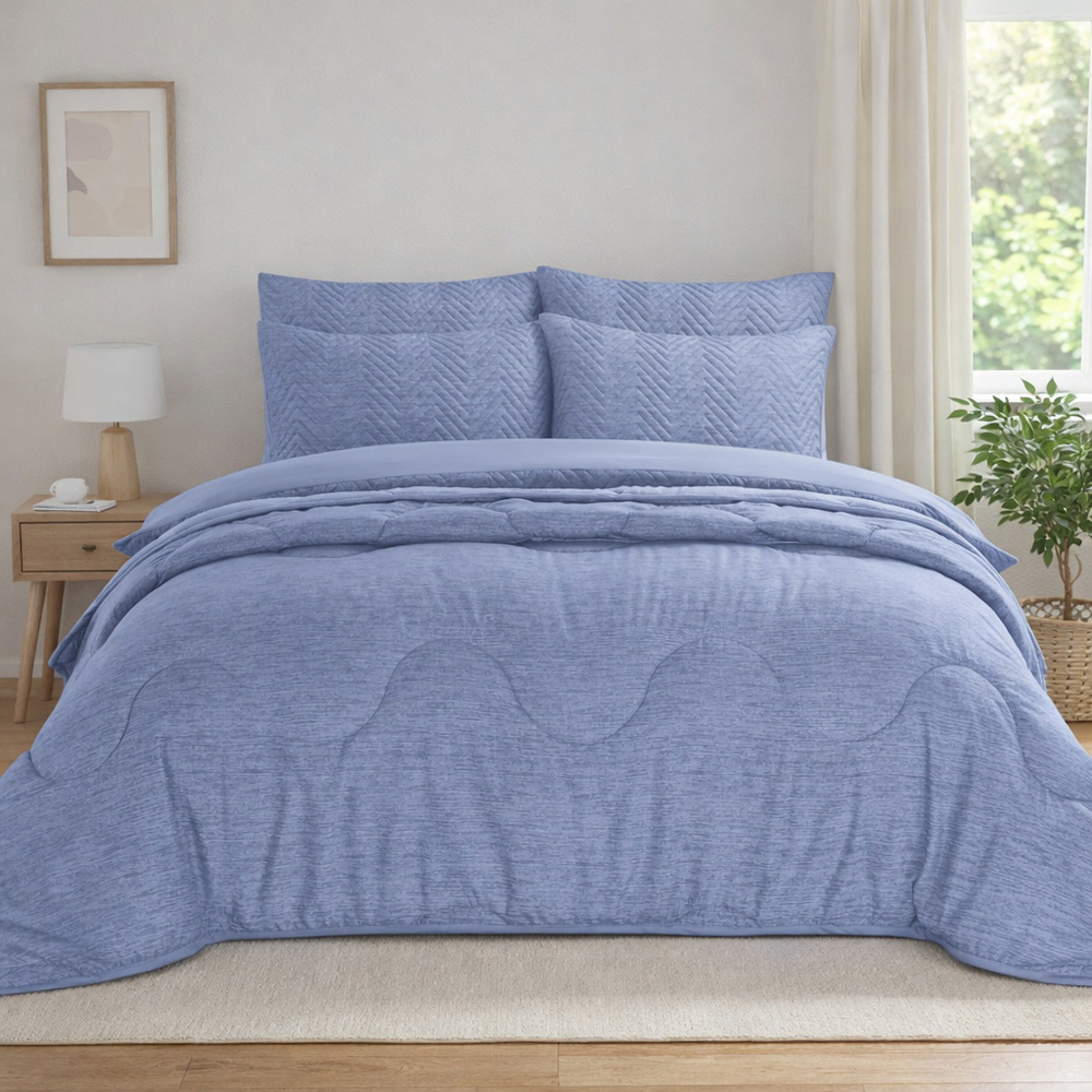 Homerepublic Super King Size Blue Reversible Coverless Duvet 10.5 Tog Image 2