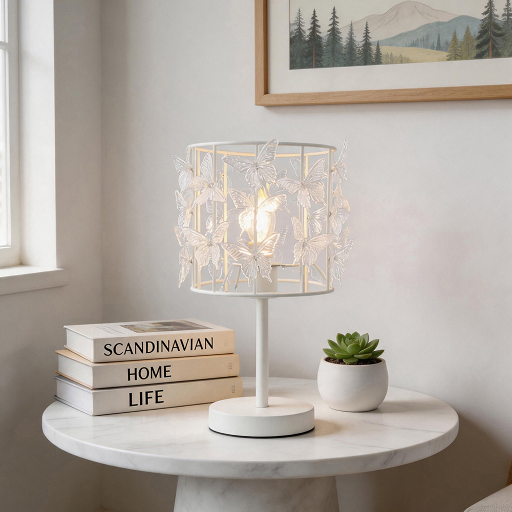 Zoe Butterfly Table Lamp White Image 5