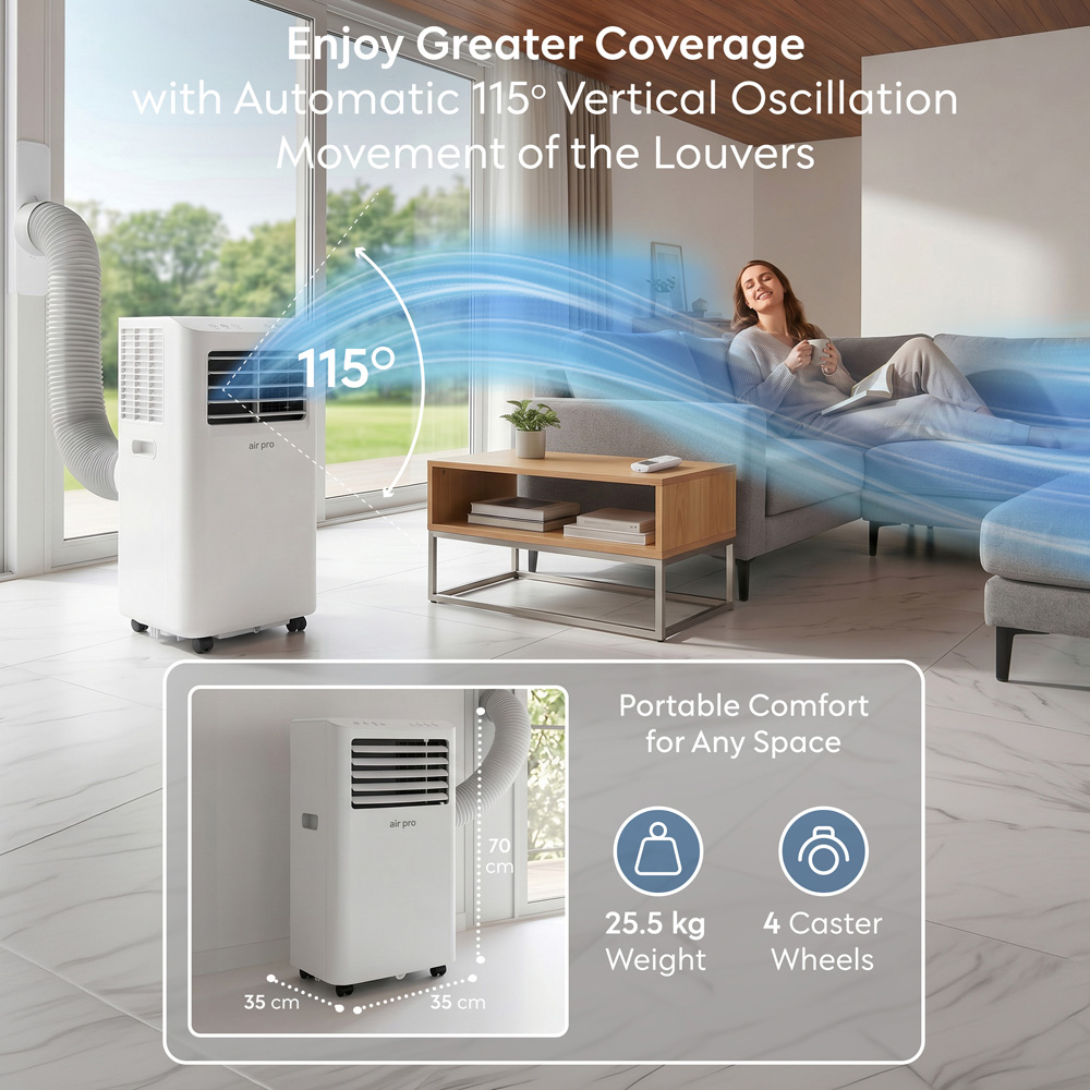Air Pro 4-in-1 White Smart Wi-Fi Portable Air Conditioner 12000 BTU Image 7