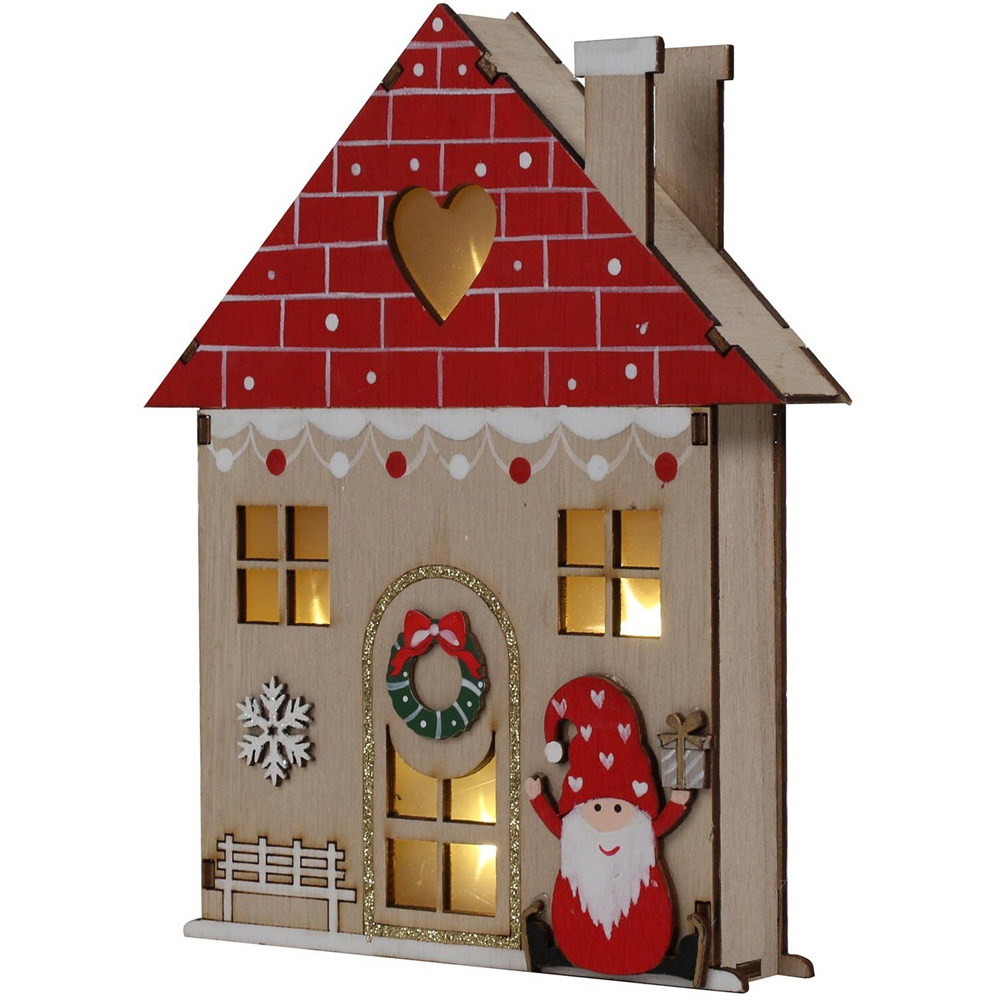 Candy Cane Lane Natural Wooden LED House Image 2
