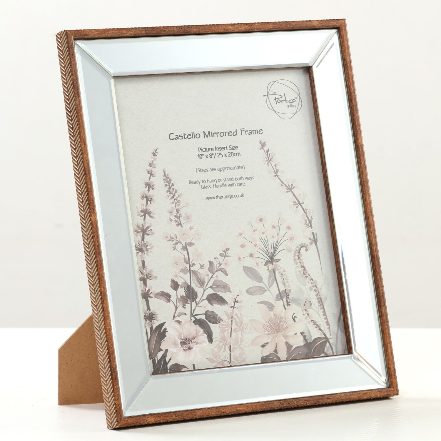 Castello Mirrored Frame - Brown / 10x8in Image 2