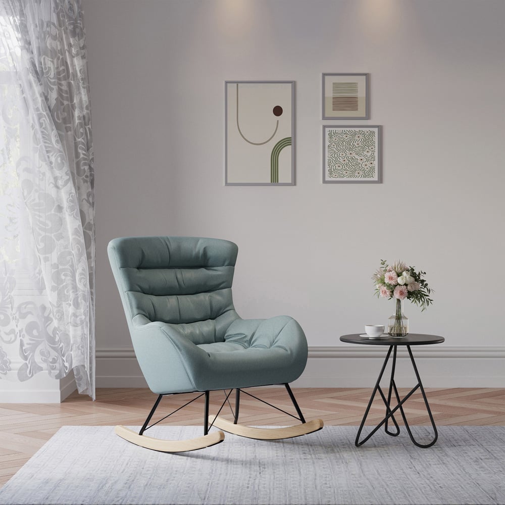 Living and Home Nordic Wooden Rocking Chair Image 7