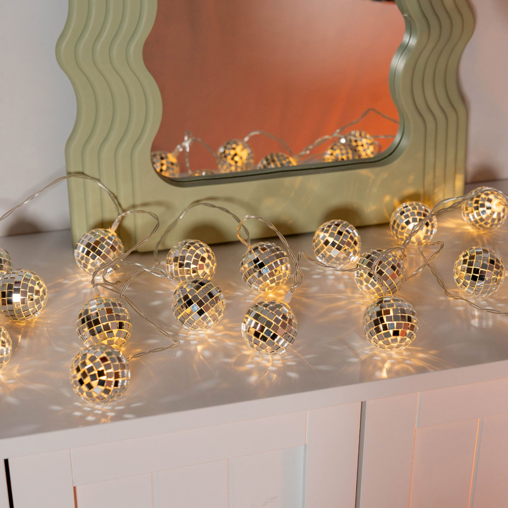 ValueLights 20 Mini LED Disco Ball String Light Image 1