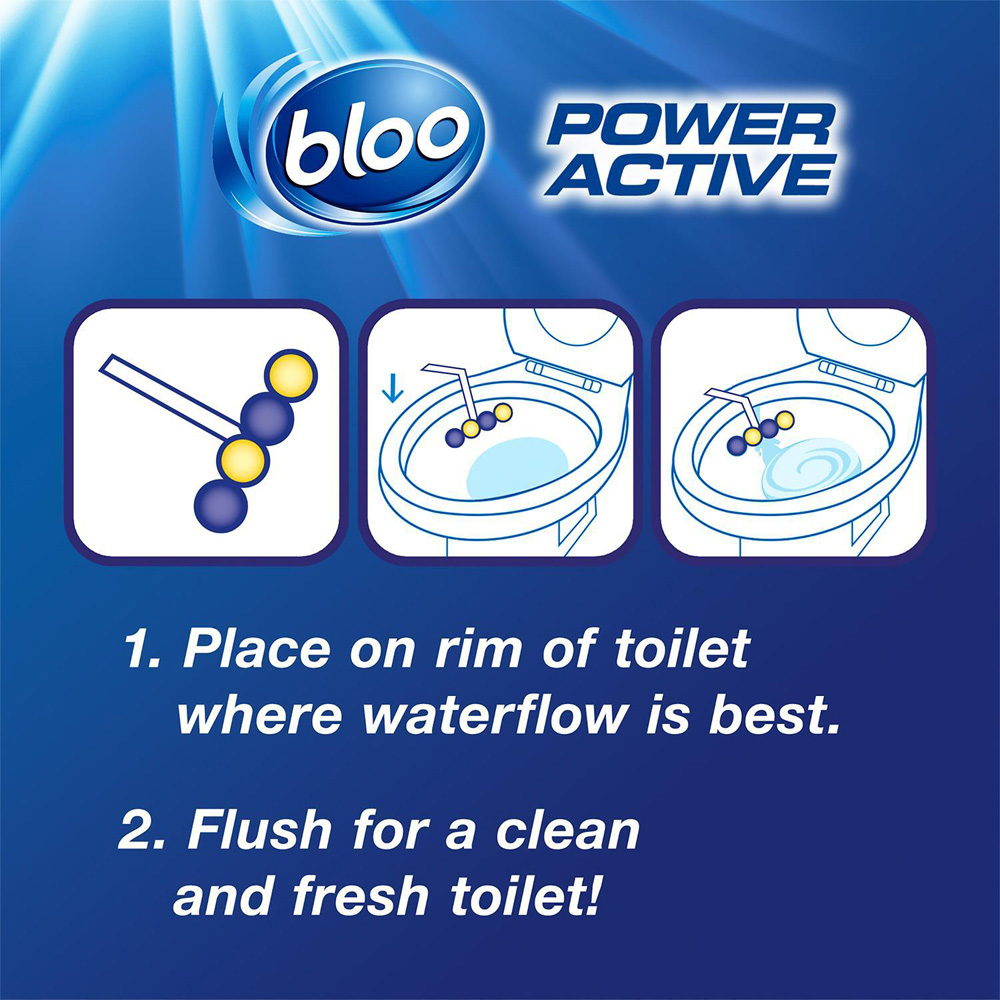 Bloo Power Active Plus Lemon Anti Limescale Effect Toilet Rim Block 2 x 50g 12 Pack Image 4
