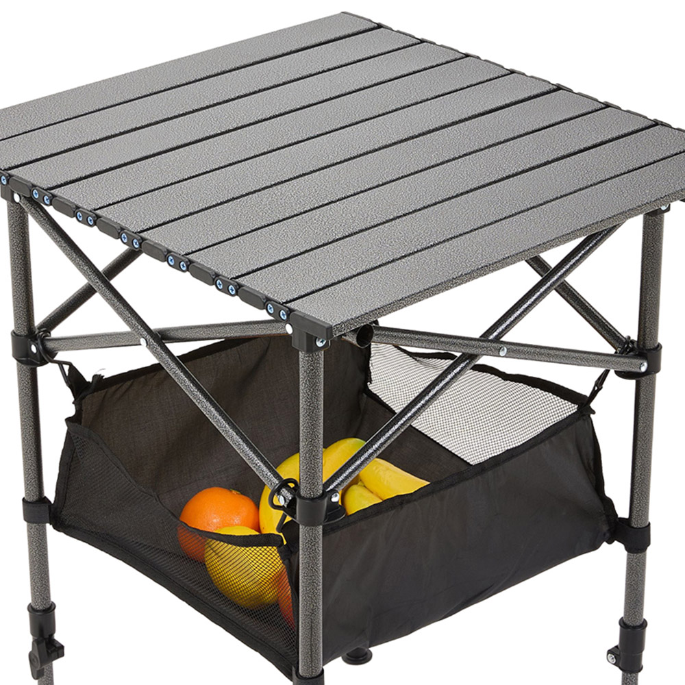 Living and Home Black Square Portable Folding Camping Table Image 2