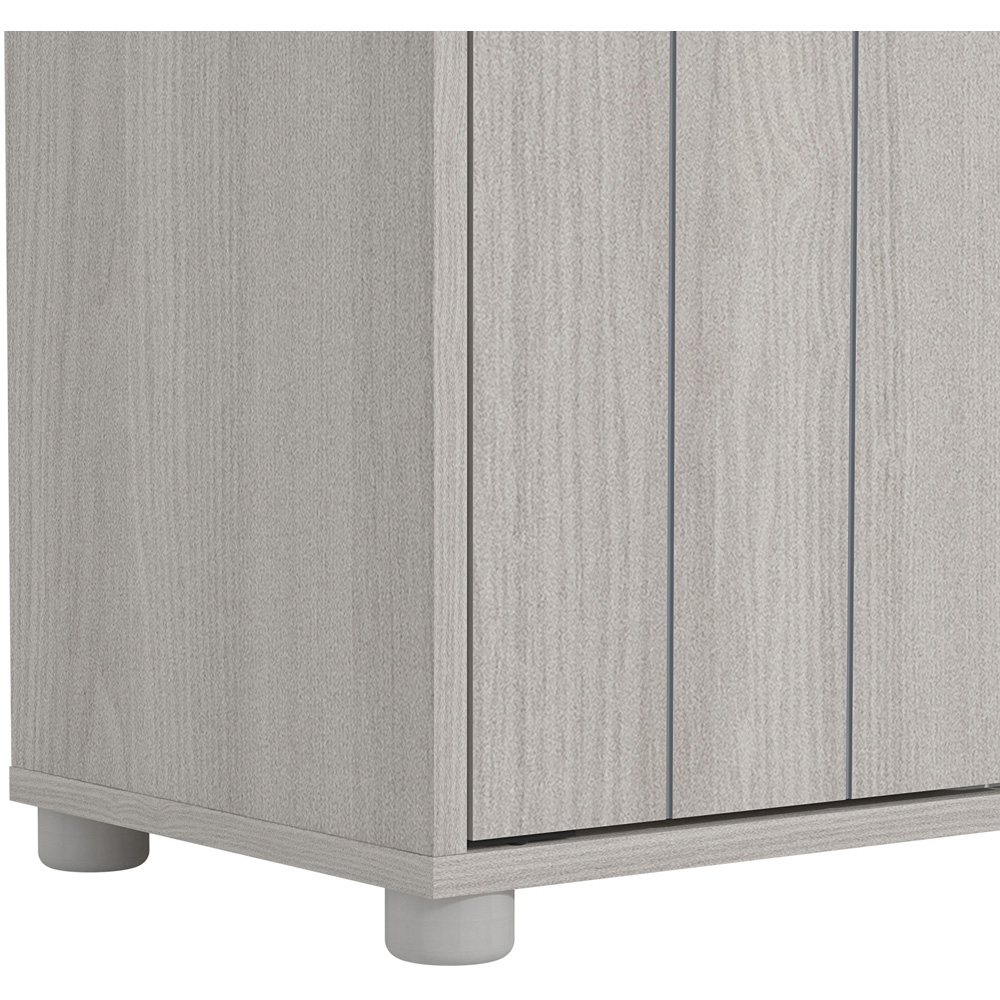GFW Bideford Grey Oak Shoe Cabinet with Open Storage Image 6