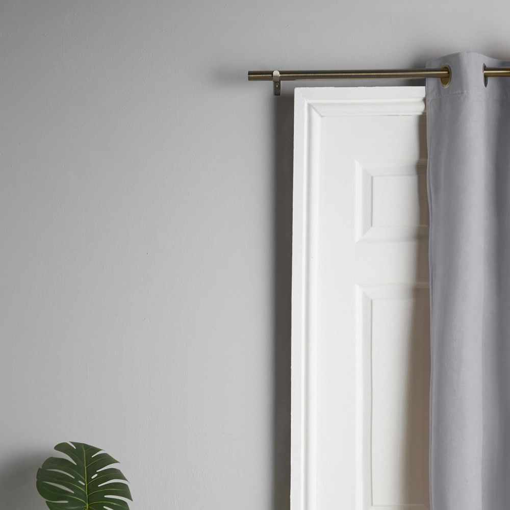 Alan Symonds Silver Velvet Chenille Blackout Ring Top Eyelet Curtains 137 x 213cm Image 8