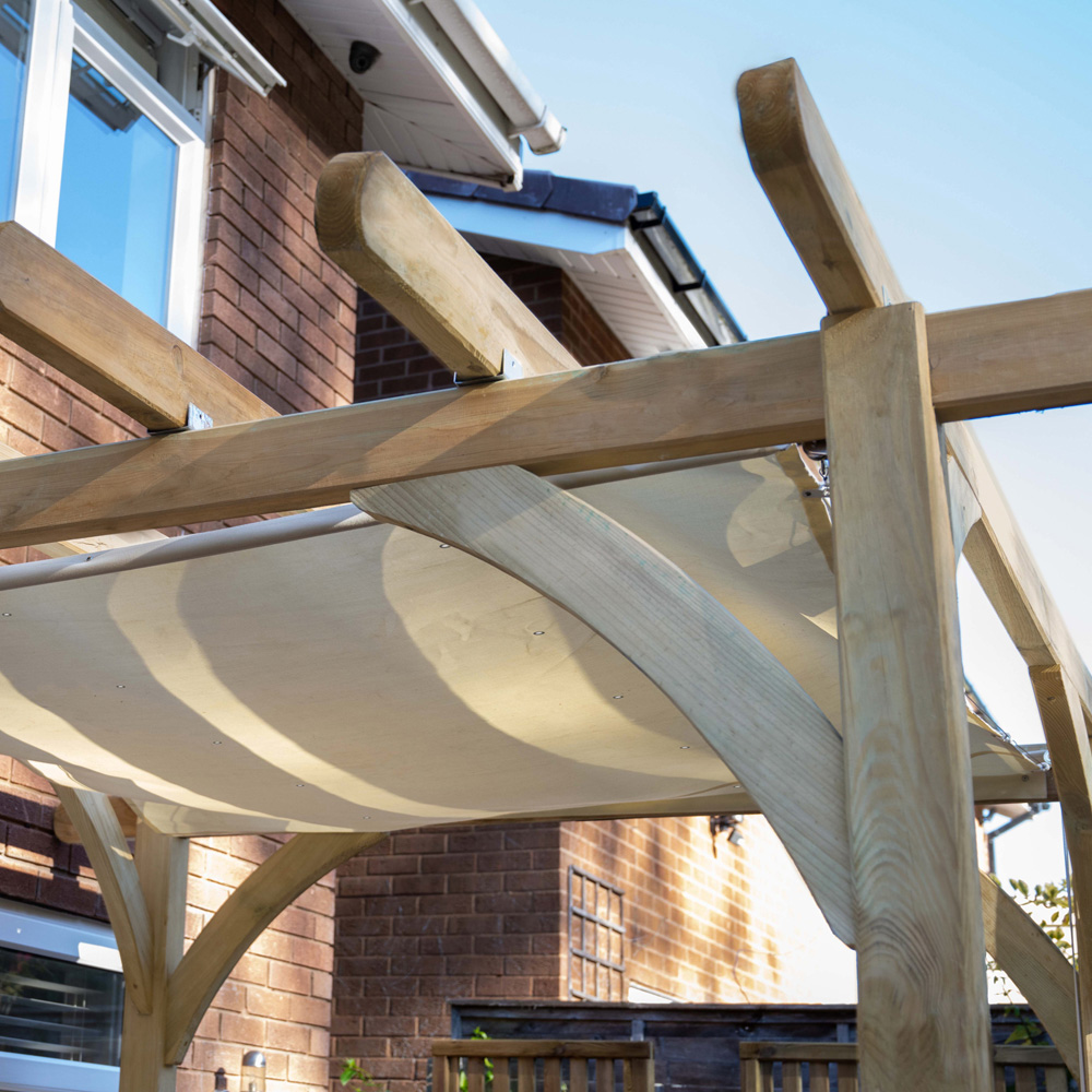 Forest Garden 2.4 x 2.4m Timber Ultima Pergola with Canopy Image 5