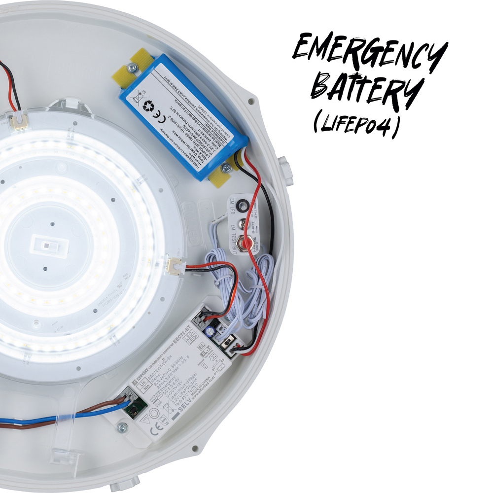 TCP Emergency and Microwave Sensor Bulkhead Wall and Ceiling Light Image 3