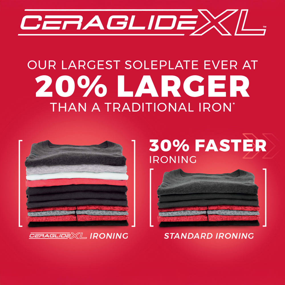 Tower Red and Black Cordless Steam Iron with Extra Large Sole Plate Image 6